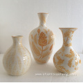 New leaf pattern under glazed ceramic vase